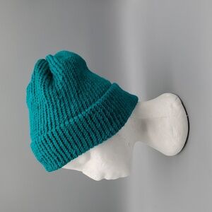 Handmade Winter Hat Green/Blue Adult S/M